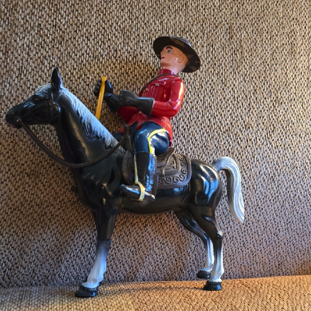 Canadian Mountie - Vintage Doll and Horse Collectible - GUC